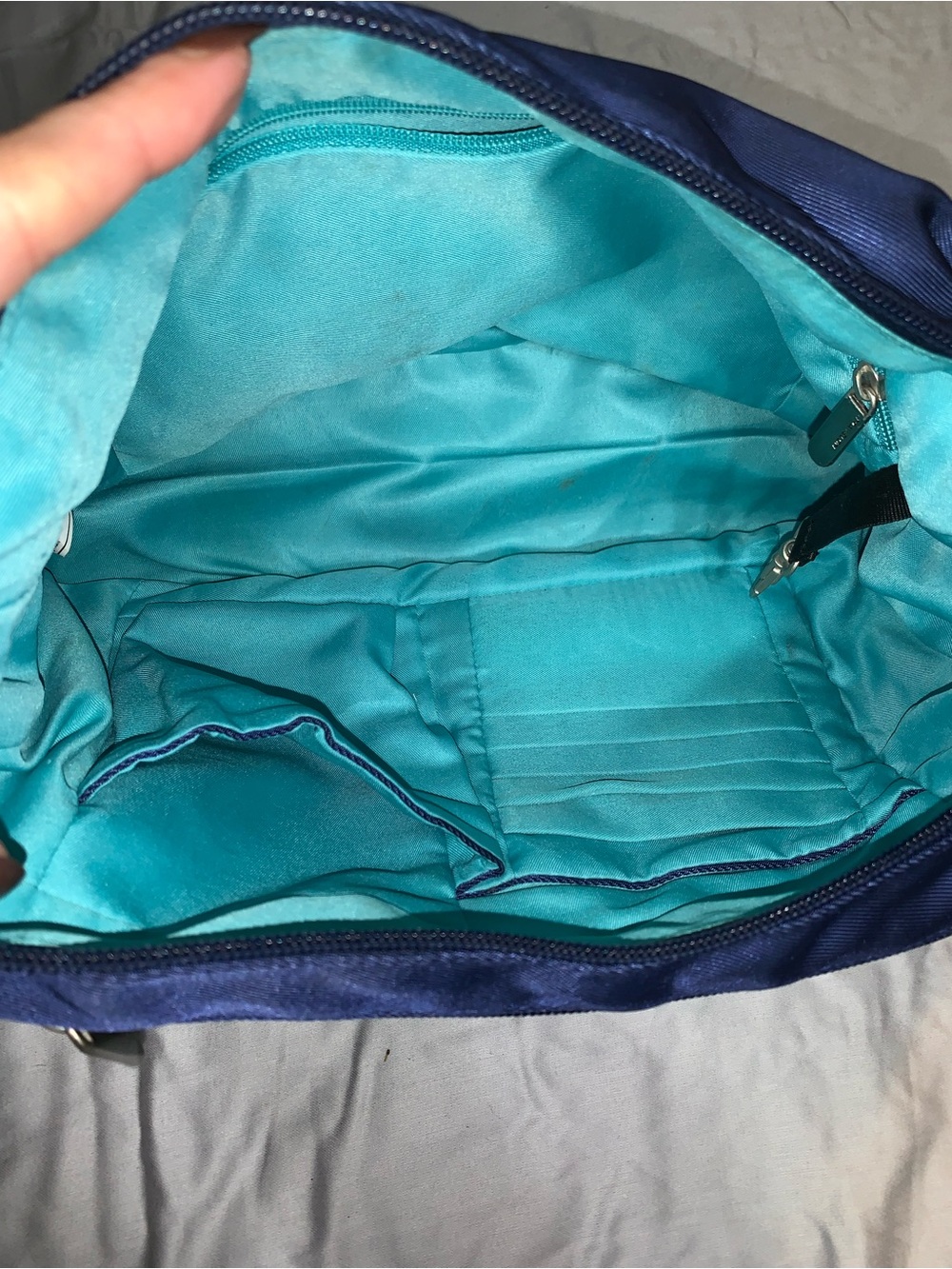 Travelon Blue Anti-Theft Nylon Crossbody Travel Bag RFID Locking Purse - Picture 7 of 9